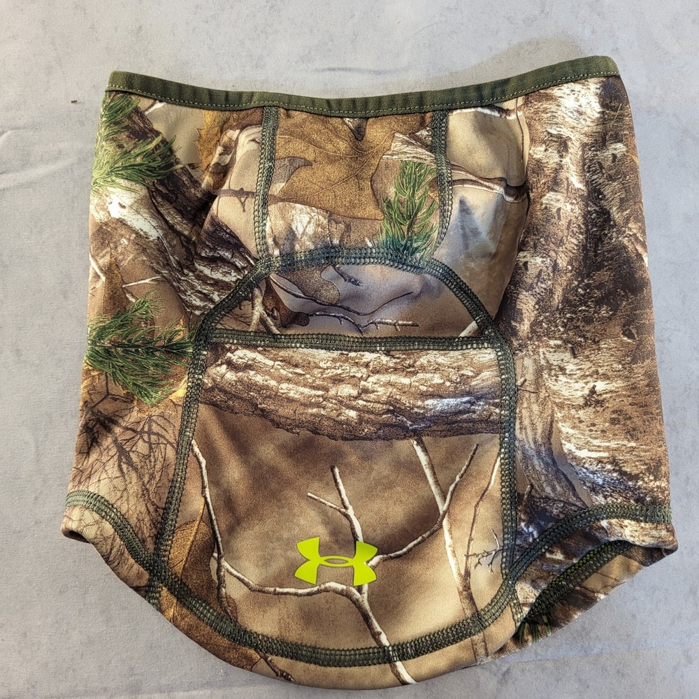 Mens Under Armour Scent Control Mossy Oak Camo Fleece Lined Half Mask OSFA